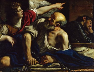 St. Peter Freed by an Angel by Giovanni Francesco Barbieri